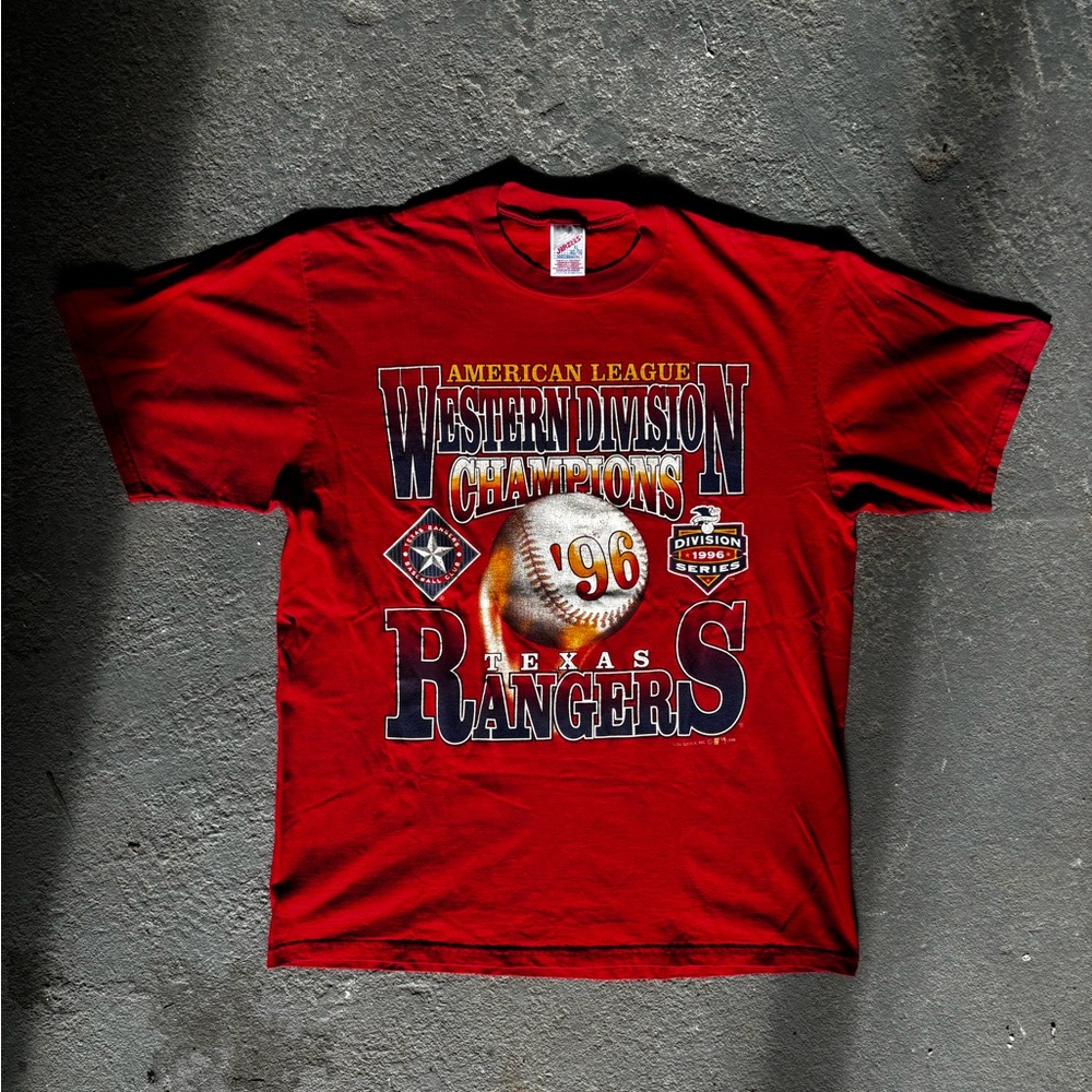 1996 Vintage Red Texas Rangers Champions Tee
